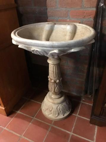 UNIEKE waskom met zuil uit India wasbak handgekapt in marmer beschikbaar voor biedingen
