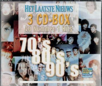 3 x cd   -   Het Laatste Nieuws - 40 Nummer 1 Hits (70's 80' disponible aux enchères