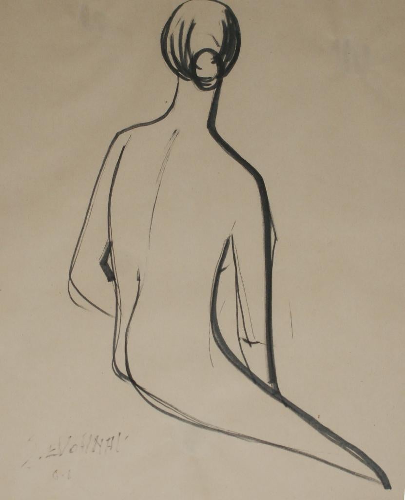 Georges Vanhove (1939): Naaktstudie 1961 (32 x 37,5 cm), Antiek en Kunst, Kunst | Schilderijen | Klassiek, Ophalen of Verzenden