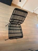 6 zwarte rieten stoelen, Ophalen, Zo goed als nieuw