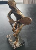 Tennis , tennisser Mauro Manetti op marmer voet , gesigneerd, Antiek en Kunst, Ophalen of Verzenden