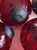 6 Zware 60 jaar oude massieve glazen retro HEKSENKERSTBALLEN, Enlèvement, Comme neuf