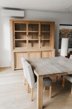 Massief eikenhouten eettafel + 6 gratis stoelen, Huis en Inrichting, Ophalen, Scandinavisch, Zo goed als nieuw, Vijf personen of meer