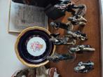 statuettes jazzmen, assiette de porcelaine limoge, Antiek en Kunst