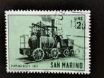 Saint-Marin 1964 - trains - vieilles locomotives 1813, Timbres & Monnaies, Trains, Affranchi, Enlèvement ou Envoi
