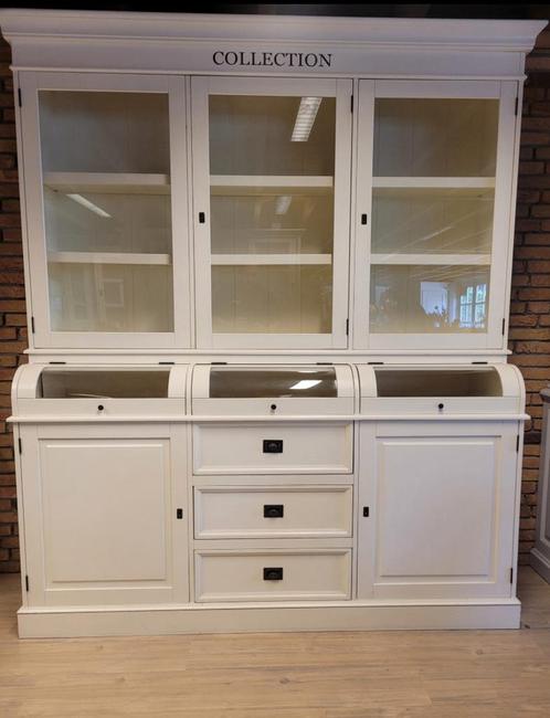 Landelijke Witte Buffetkast / Grutterskast 2 delig, Huis en Inrichting, Kasten | Buffetkasten, Zo goed als nieuw, Met klep(pen)