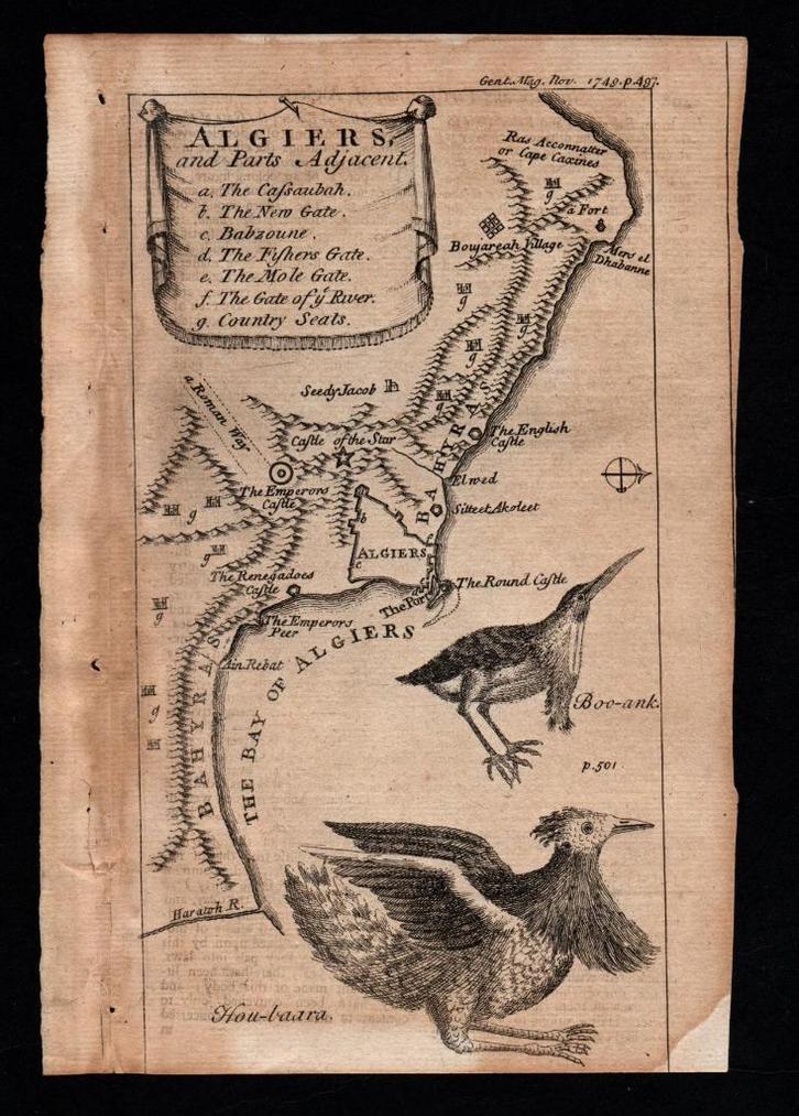 KAART KAART ALGIERS 1769 DE BAAI VAN ALGIERS EN DELEN DIE GR, Verzamelen, Militaria | Algemeen, Overige soorten, Overige typen