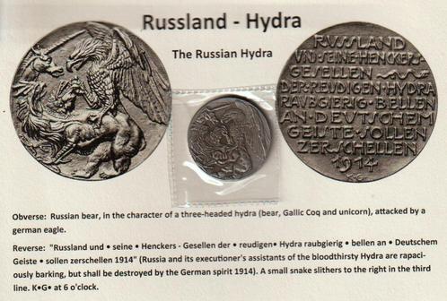 The Russian Hydra - munt + foto's, Verzamelen, Militaria | Algemeen, Landmacht, Embleem of Badge, Verzenden