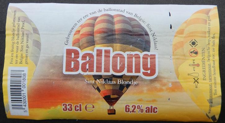 Bieretiket Ballong blond Brouwerij Boelens (12L7), Verzamelen, Biermerken, Gebruikt, Verzenden