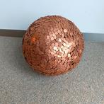 Decoratieve bol 20 cm uit koper nagels 3,8 kg, Antiek en Kunst, Ophalen of Verzenden, Koper