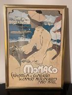 Belle affiche “Monaco - Exposition et Concours…” cadre doré, Antiquités & Art