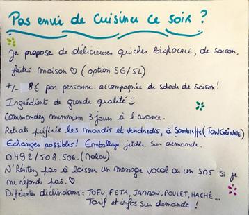 repas cuisinés / Pas envie de cuisiner ce soir ? beschikbaar voor biedingen