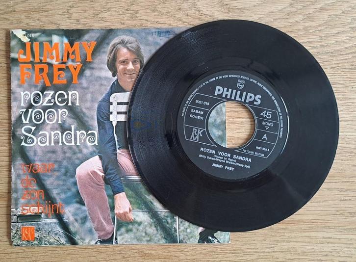Jimmy Frey - Rozen Voor Sandra, Cd's en Dvd's, Vinyl Singles, Gebruikt, Single, Nederlandstalig, 7 inch, Ophalen of Verzenden