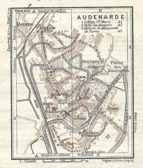 1928 - Oudenaarde stadsplannetje, Boeken, Atlassen en Landkaarten, België, Verzenden