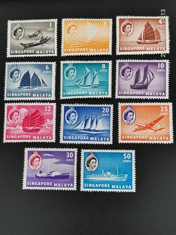Singapour-Malaisie 1955 - Reine Elisabeth II, navires **, Enlèvement ou Envoi, Non oblitéré, Asie du Sud Est
