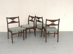 Chaises Bois et Tissus Année 1960, Maison & Meubles, Chaises, Comme neuf, Quatre, Enlèvement, Tissus