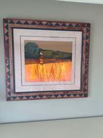 Abstract landschap in warme aardetinten, Antiek en Kunst, Ophalen