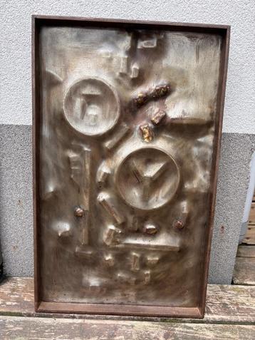 Metalen afbeelding - Bas-reliëfs (brutalistische kunst)  beschikbaar voor biedingen