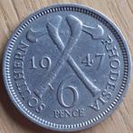 SOUTH RHODESIA : 6 PENCE 1947 KM 17b 1 jr-type UNC, Postzegels en Munten, Munten | Afrika, Zimbabwe, Losse munt, Verzenden