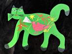 Corneille (1922-2012) - Chat vert avec Oiseau, Antiek en Kunst, Ophalen of Verzenden