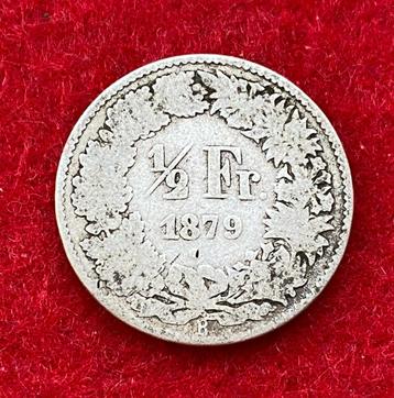 Muntencollectie - 1/2 Zwitserse frank 1879 in zilver beschikbaar voor biedingen