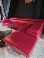 Lederen zetel rood modern, Ophalen, Zo goed als nieuw