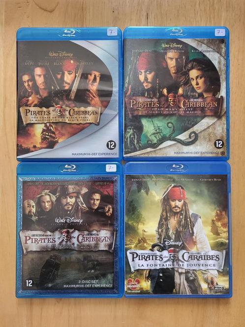 Lot Blu-Ray Pirates des Caraïbes 1 à 4, CD & DVD, Blu-ray, Comme neuf, Aventure, Enlèvement