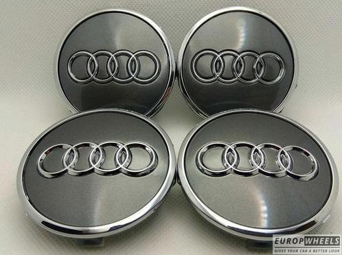 AUDI Logo Naafdop (set) ø 61 mm 4M0601170 Naafkap Grijs, Auto-onderdelen, Overige Auto-onderdelen, Nieuw, Verzenden