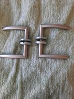 2 deurklinken  inox en 14 toebehoren, Ophalen of Verzenden, Gebruikt, Inox, Klink of Kruk