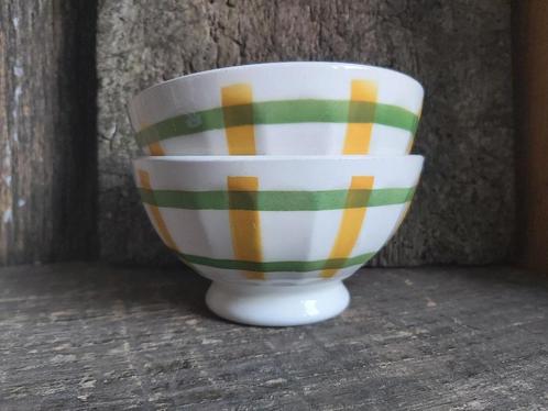 2 leuke vintage facet spoelkommen Moulin des Loup motief, Antiek en Kunst, Curiosa en Brocante, Ophalen of Verzenden