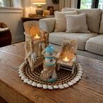 Charmante zee-/stranddecoratie met miniatuur stoelen en vuur, Ophalen