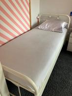 Bed Vipack Boston, wit, 90x200 + latoflex + gratis matras, Ophalen, 90 cm, Eenpersoons, Wit