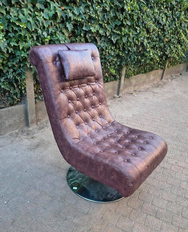Lounge Chair Lederen Stoel Zetel, Huis en Inrichting, Zetels | Zetels en Chaises Longues, Zo goed als nieuw, Ophalen