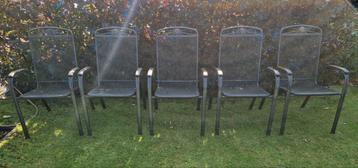 Ijzeren tuin stoelen 5 stuks voor 55 Euro beschikbaar voor biedingen