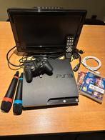 PS3 Slim 160GB + Lenco tv + 2 singstar micro’s + console, Games en Spelcomputers, Spelcomputers | Sony PlayStation 3, Ophalen