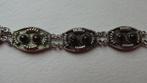 ARMBAND ZILVER MET STEENTJES (TURKIJE) JAREN 80, Handtassen en Accessoires, Antieke sieraden, Met edelsteen, Armband, Ophalen of Verzenden