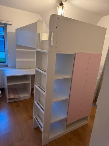 Lit / bureau pour enfant (rose et blanc), Enlèvement, Comme neuf, Lit mezzanine