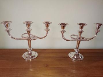 2 VERZILVERDE / SILVER PLATED KANDELAARS beschikbaar voor biedingen
