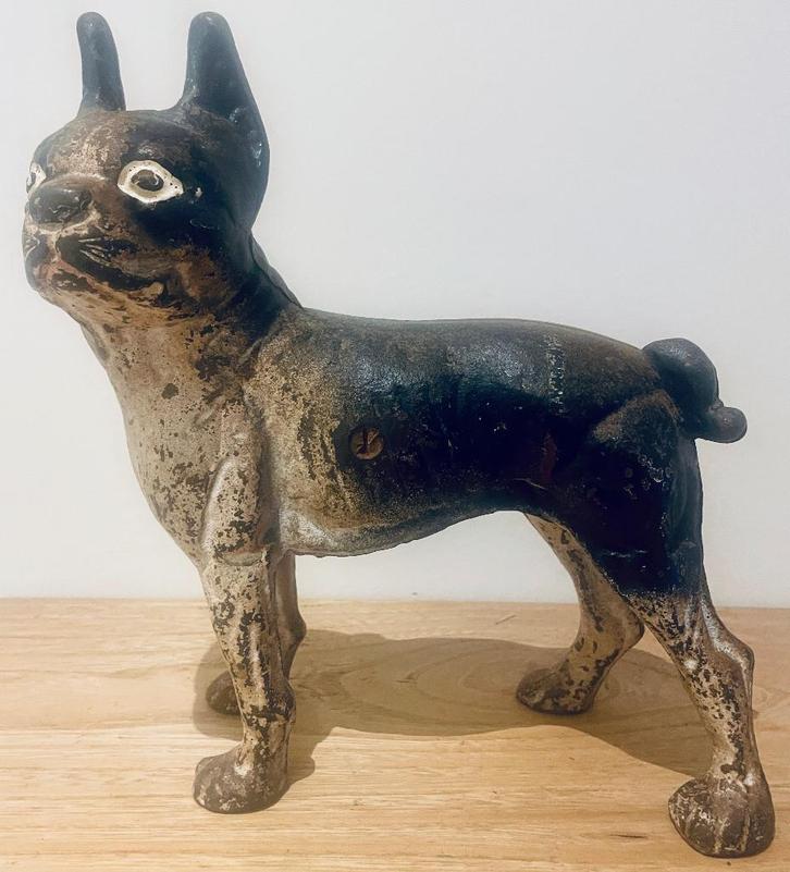 Butée de porte et fenêtre origin patinée 50’s Boston Terrier, Antiquités & Art, Curiosités & Brocante, Enlèvement ou Envoi