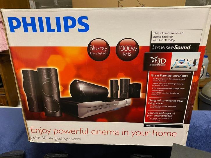 Home Cinéma Philips, Audio, Tv en Foto, Home Cinema-sets, Zo goed als nieuw, Blu-ray-speler, 5.1-systeem, 70 watt of meer, Philips
