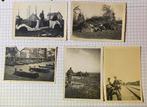Lot 5 foto’s voertuig, tank, dug-out, kerkhof, trein WO2, Ophalen of Verzenden