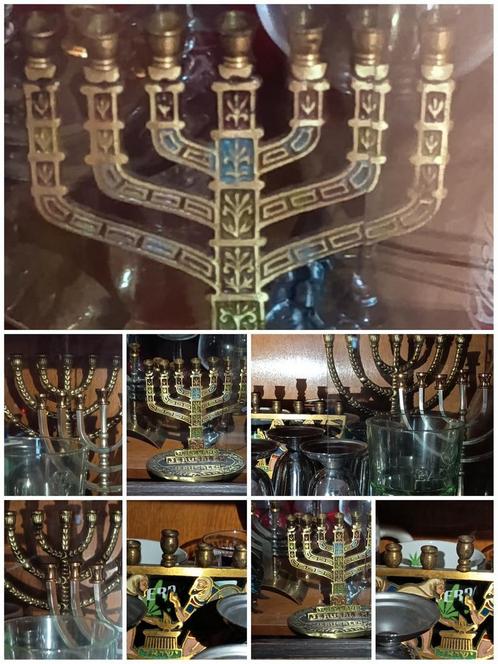 ✓Judaica-Set = Menorah + Hanoukkiot enz, Antiek en Kunst, Antiek | Religieuze voorwerpen, Ophalen