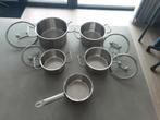 potten set   van    DEMEYERE, Maison & Meubles, Inox, Comme neuf, Enlèvement, Plaque céramique