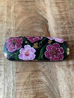 Handbeschilderde brillenkoker roze/paarse bloemen, Ophalen of Verzenden, Nieuw