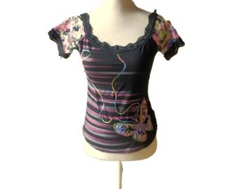 (120)- tee shirt femme t.36 noir - vango - beschikbaar voor biedingen