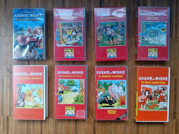 Suske en Wiske: 8x VHS, Cd's en Dvd's, VHS | Kinderen en Jeugd, Zo goed als nieuw, Tekenfilms en Animatie, Tekenfilm, Alle leeftijden
