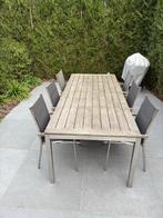 Tuintafel Royal Botania & Metz armstoelen, Ophalen, Gebruikt, Rvs