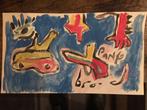 Herman Brood  Uniek werk  Gesigneerd  Acryl Tekening op Papi, Antiek en Kunst, Ophalen