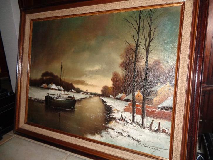 *H.Debeuf -Belle grande peinture -Inscrite à PIRON, BAS, Antiquités & Art, Art | Peinture | Classique, Enlèvement ou Envoi