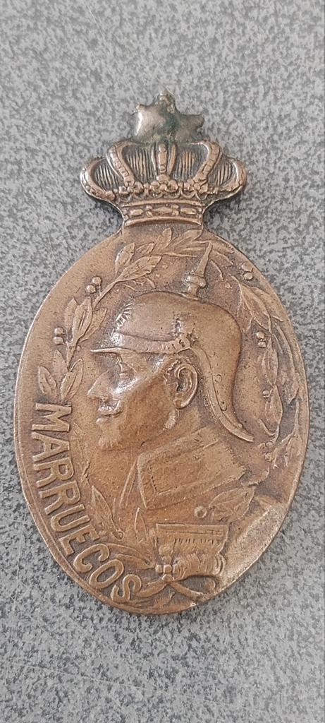 Alfonso XIII Spanje Marokko militaire medaille brons 1921, Verzamelen, Militaria | Algemeen, Ophalen of Verzenden
